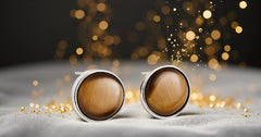 EL ARO Black Onyx Round Button Stud Earrings — Silver Bezel Setting