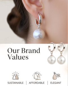 EL ARO Pearl Huggie Hoop Earrings
