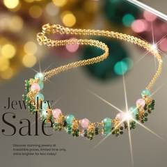 Elaro Pink & Mint Bead Necklace with Gold Filigree Caps — Everyday Elegance