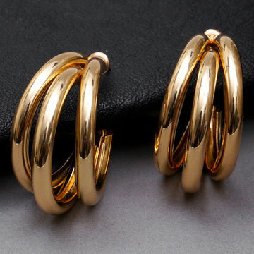 EL ARO Gold Triple Layered Chunky Hoop Earrings — Everyday Luxury