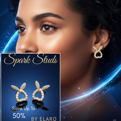 Elaro Spark Studs — Gold CZ Wing & Pearl Halo Earrings