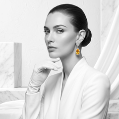 Elegant Pear-Cut Blue Sapphire Dangle Earrings - Silver Tone Halo Drops