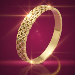 EL ARO Gold-Plated CZ Star Bangle