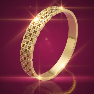 EL ARO Gold-Plated CZ Star Bangle
