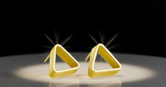 EL ARO Gunmetal & Gold Tiered Triangle Stud Earrings