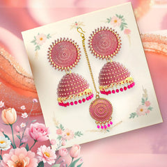 EL ARO Vintage Antique Gold Starburst Jhumka Earrings with Black Beads