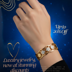 EL ARO Radiant Gold Elegance Bracelet — Mother-of-Pearl & CZ Clover Bangles