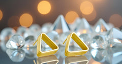EL ARO Gunmetal & Gold Tiered Triangle Stud Earrings