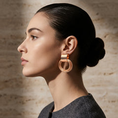 EL ARO Rose Gold Plated Multi-Hoop Dangle Earrings | Minimalist Contemporary Jewelry
