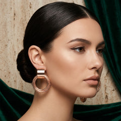 EL ARO Rose Gold Plated Multi-Hoop Dangle Earrings | Minimalist Contemporary Jewelry