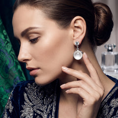 EL ARO Silver CZ Solitaire & Mother-of-Pearl Round Drop Earrings