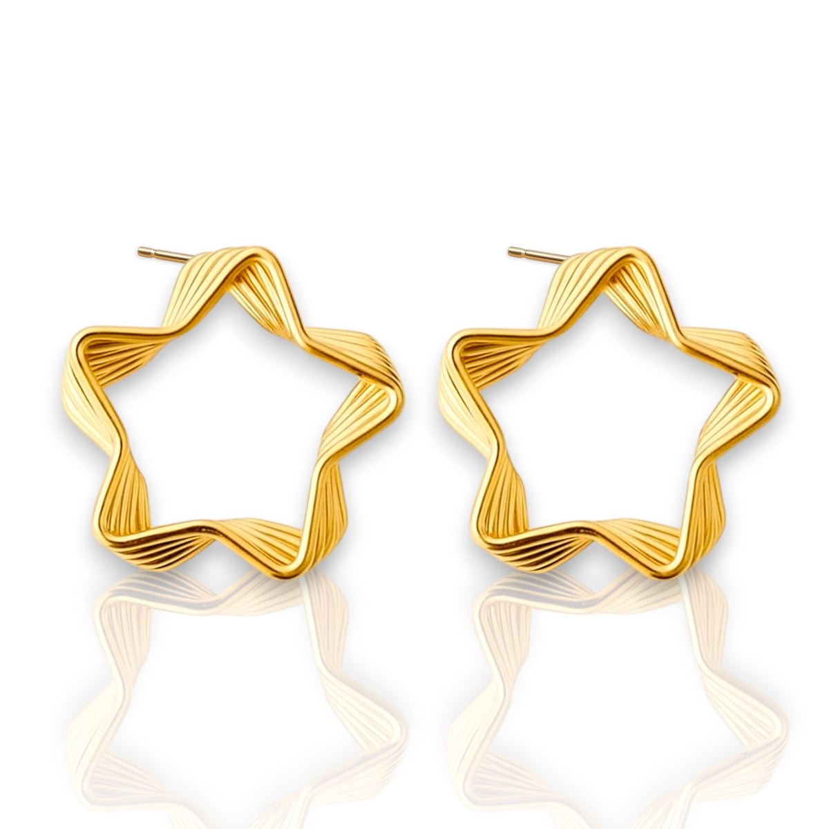 EL ARO Gold & Silver Star Hoop Earrings