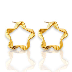 EL ARO Gold & Silver Star Hoop Earrings