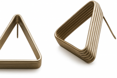 EL ARO Gunmetal & Gold Tiered Triangle Stud Earrings