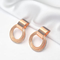 EL ARO Rose Gold Plated Multi-Hoop Dangle Earrings | Minimalist Contemporary Jewelry