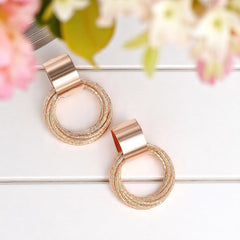 EL ARO Rose Gold Plated Multi-Hoop Dangle Earrings | Minimalist Contemporary Jewelry