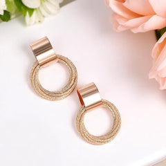 EL ARO Rose Gold Plated Multi-Hoop Dangle Earrings | Minimalist Contemporary Jewelry