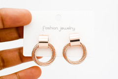 EL ARO Rose Gold Plated Multi-Hoop Dangle Earrings | Minimalist Contemporary Jewelry