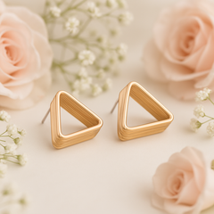 EL ARO Rose Gold & Gold Tiered Triangle Stud Earrings