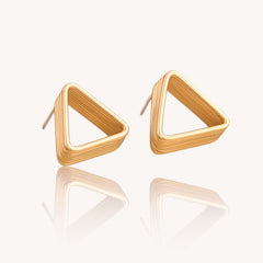 EL ARO Rose Gold & Gold Tiered Triangle Stud Earrings