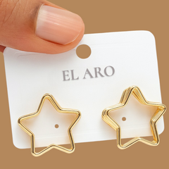 EL ARO Gold & Silver Star Hoop Earrings