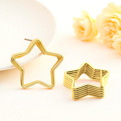 EL ARO Gold & Silver Star Hoop Earrings