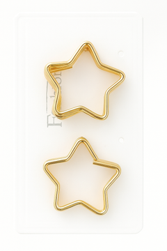 EL ARO Gold & Silver Star Hoop Earrings