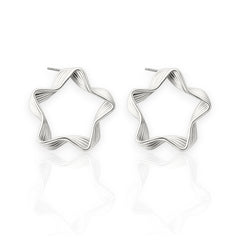 EL ARO Gold & Silver Star Hoop Earrings