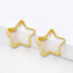 EL ARO Gold & Silver Star Hoop Earrings