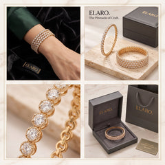 EL ARO Brilliant Diamond Bangles Pair of 4  Bangles  Jewelry