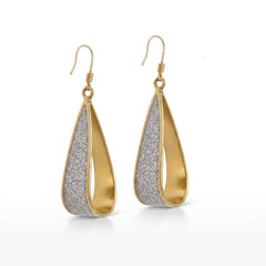 EL ARO Gold & Glitter Twisted Teardrop Dangle Earrings