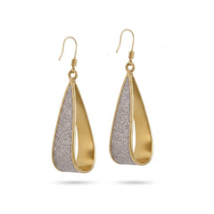 EL ARO Gold & Glitter Twisted Teardrop Dangle Earrings