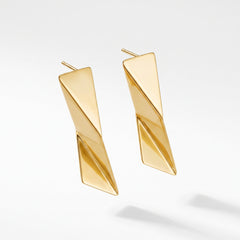 EL ARO Gold Mirror-Finish Folded Triangle Geometric Stud Earrings