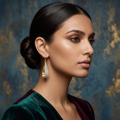 EL ARO Gold & Glitter Twisted Teardrop Dangle Earrings