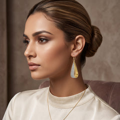 EL ARO Gold & Glitter Twisted Teardrop Dangle Earrings
