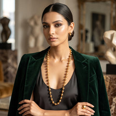 Elaro Spherical Bead Gold Chain Necklace