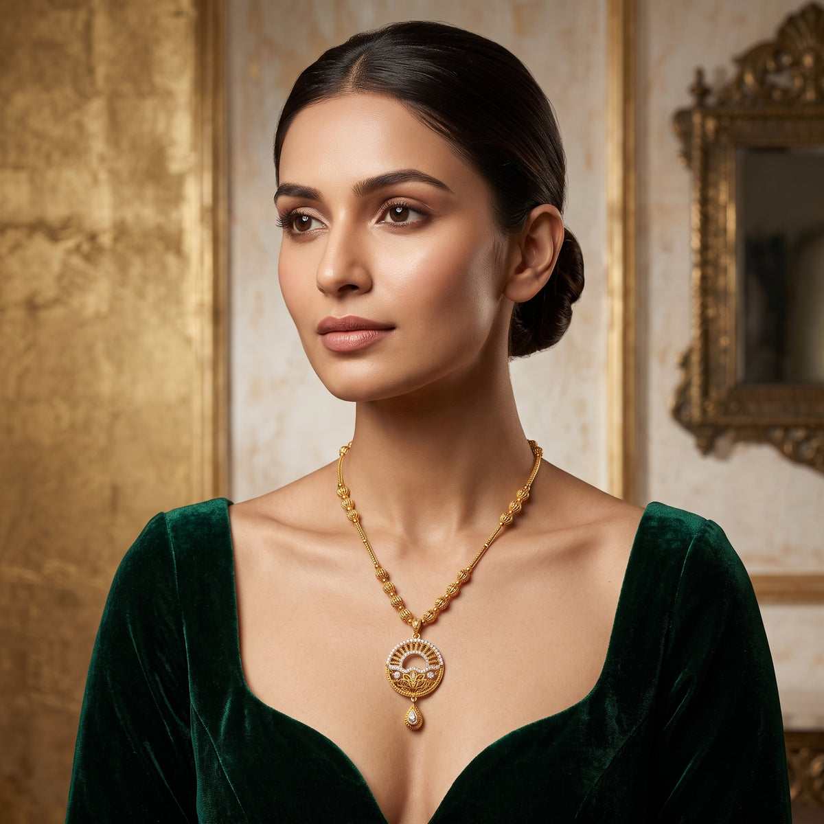 EL ARO Fine Gold & Pearl Pendant Necklace — Timeless Elegance Collection