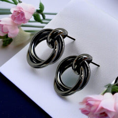 EL ARO Modern Multi-Ring Geometric Drop Earrings