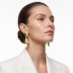 EL ARO Gold Mirror-Finish Folded Triangle Geometric Stud Earrings