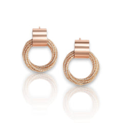 EL ARO Rose Gold Plated Multi-Hoop Dangle Earrings | Minimalist Contemporary Jewelry