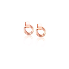 EL ARO Modern Textured Multi-Ring Geometric Drop Stud Earrings for Women