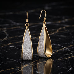 EL ARO Gold & Glitter Twisted Teardrop Dangle Earrings