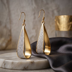 EL ARO Gold & Glitter Twisted Teardrop Dangle Earrings