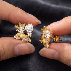 Elaro Aurelia Studs — Gold CZ Floral Cluster Stud Earrings