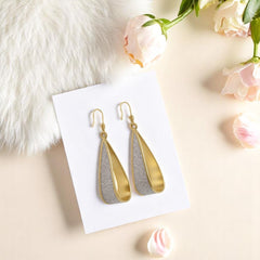 EL ARO Gold & Glitter Twisted Teardrop Dangle Earrings