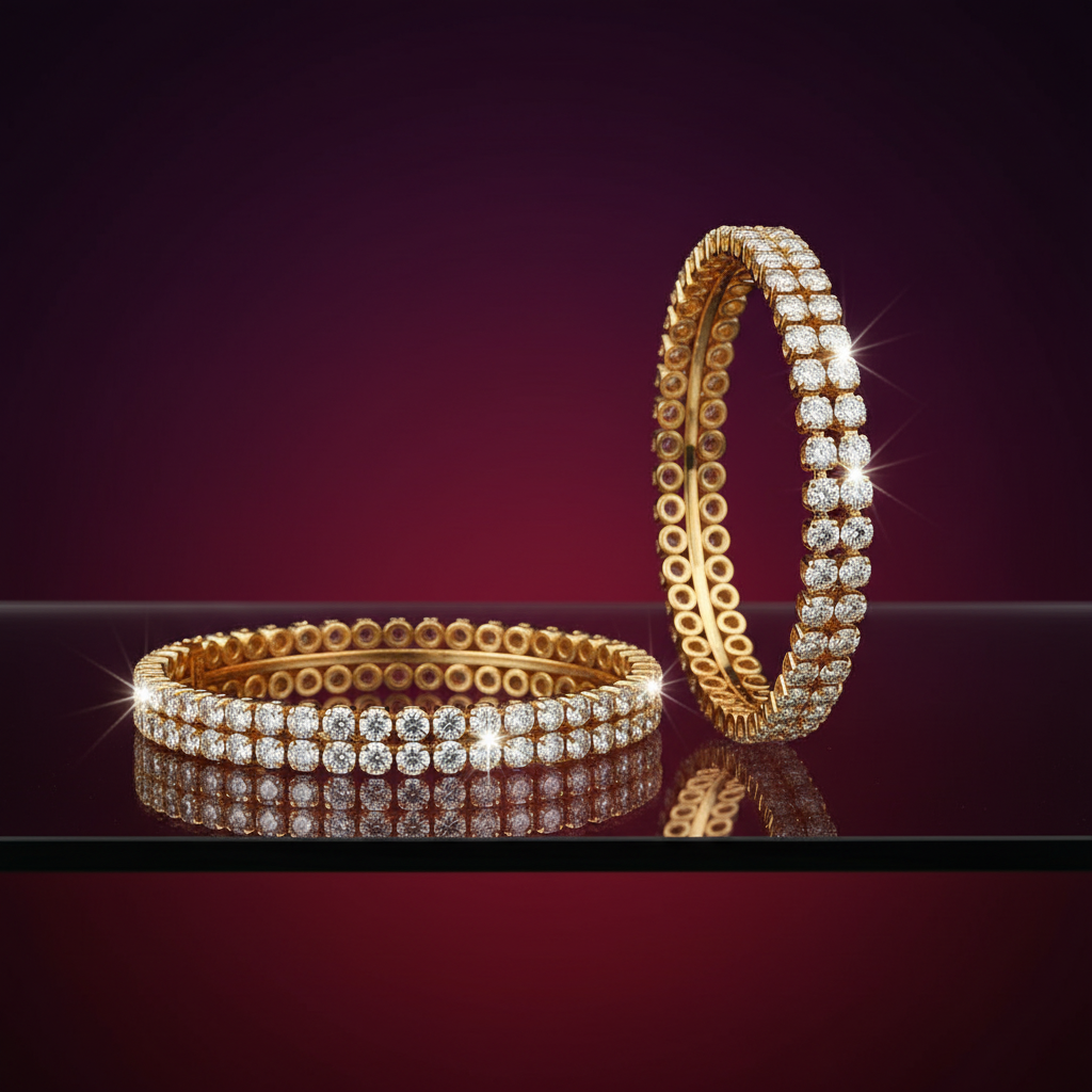 Elaro Crystal Diamond Bangle Set