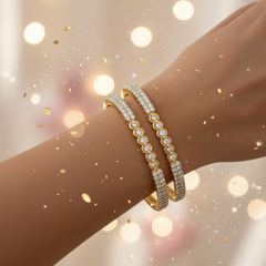 Elaro Crystal Diamond Bangle Set