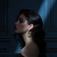 EL ARO Cubic Zirconia Geometric Rectangle Drop Earrings