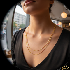 Elaro Double Layered Gold Chain Necklace — Everyday Luxury