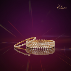 EL ARO Brilliant Diamond Bangles Pair of 4  Bangles  Jewelry
